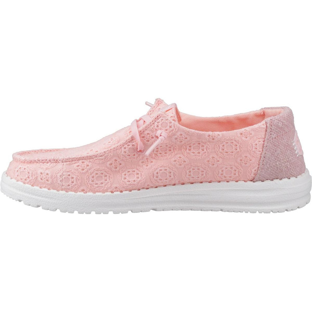 HEYDUDE Wendy Eyelet Lace Shoes Pale Pink
