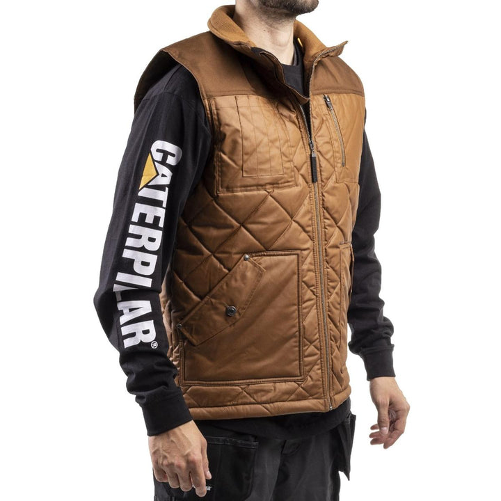 Caterpillar Waxed Cotton Vest Bronze