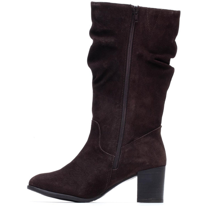 Cosima Ruched Boot Chocolate