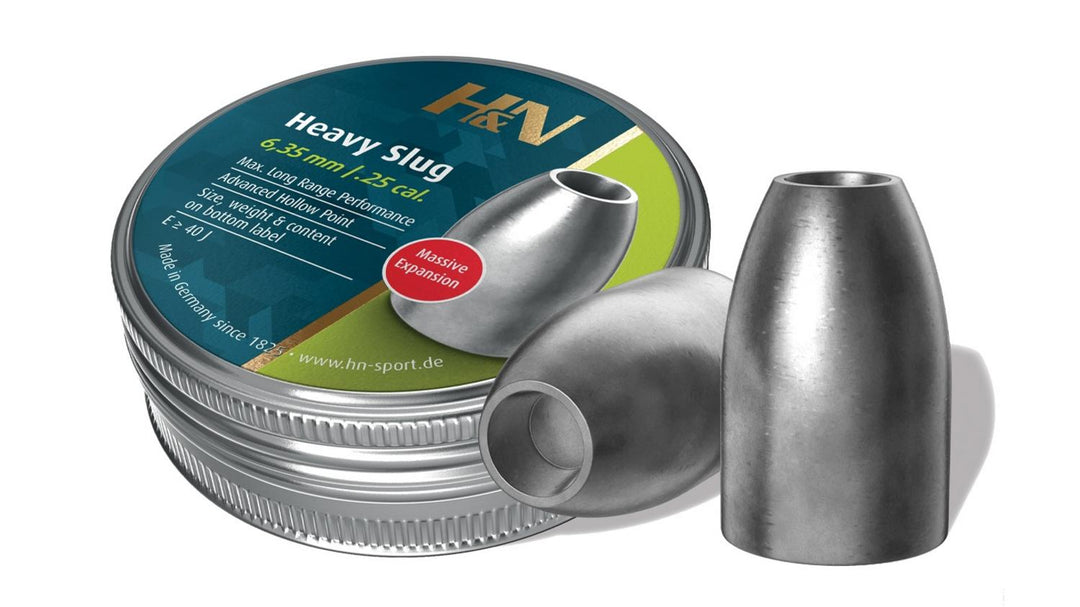 H&N Slug HP Heavy .25 Cal 44gr Hollow Point Air Rifle Slugs 100