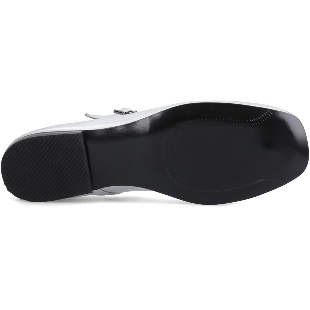 Pasha Leather Ballerina Silver