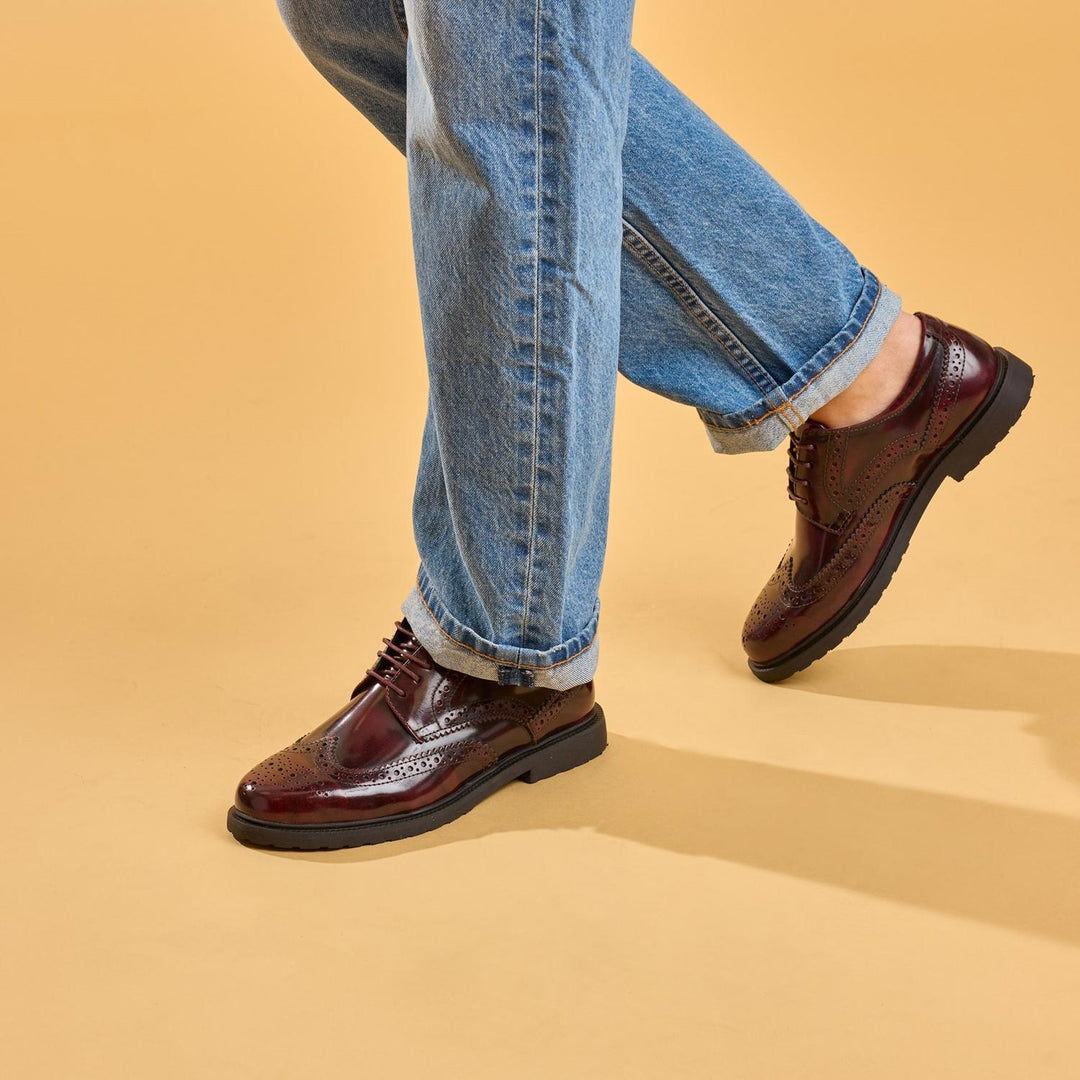 Verity Hi-Shine Brogue Plum