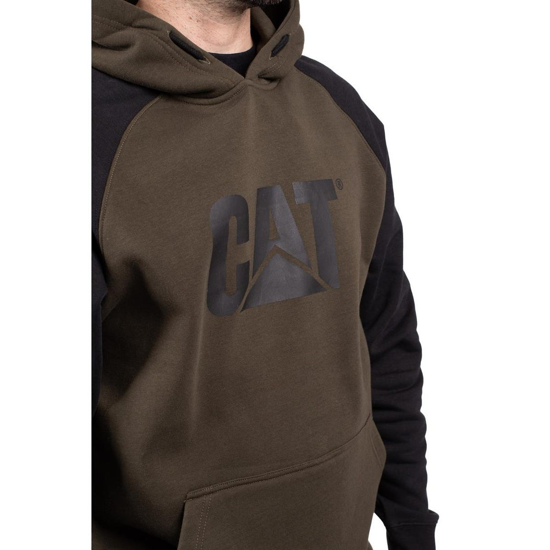 Caterpillar Raglan Hooded Sweatshirt Army Moss/Black