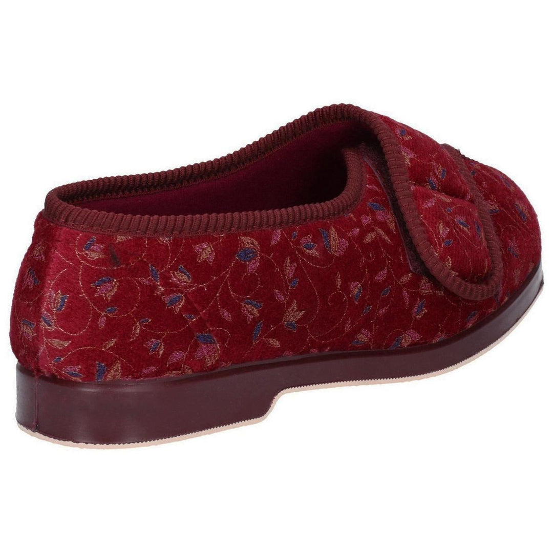 GBS Nola Extra Wide Fit Ladies Slipper Wine