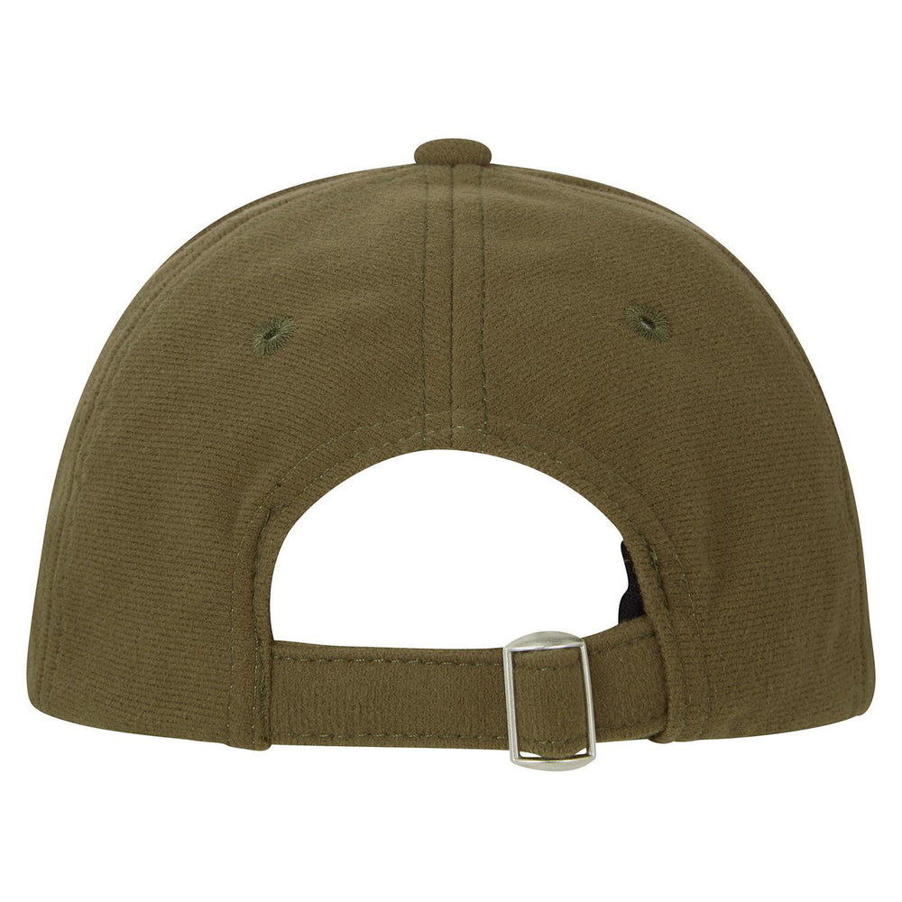 Rear view of the olive khaki Ridgeline Monsoon Classic cap, showing the adjustable strap and metal buckle.