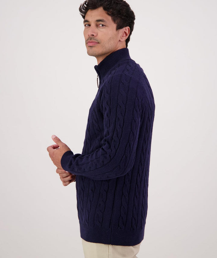 Swanndri Men's Doncaster V2 Zip Cable Knit