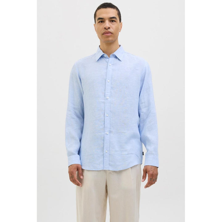 Jack & Jones Jack & Jones linen shirt in Light Blue Brunnera Blue