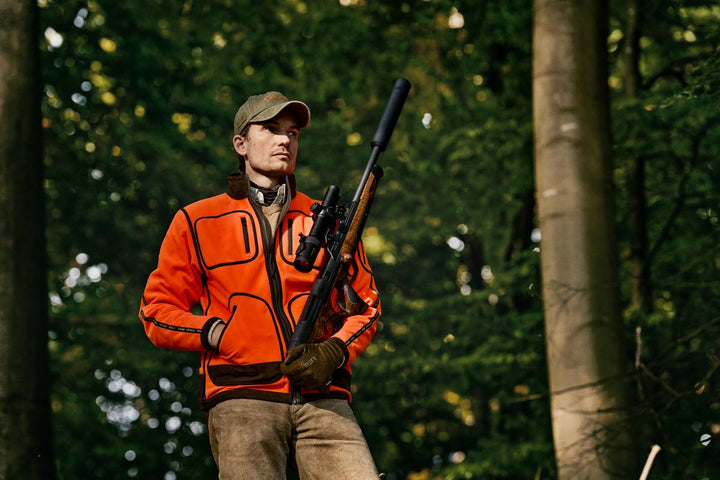 Harkila Kamko Blaze rev. fleece jacket Orange blaze/Willow