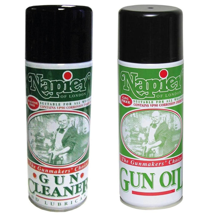 BushWear Napier Gun Cleaner 300ml Spray and Napier Gun Oil 300ml Aerosol Bundle
