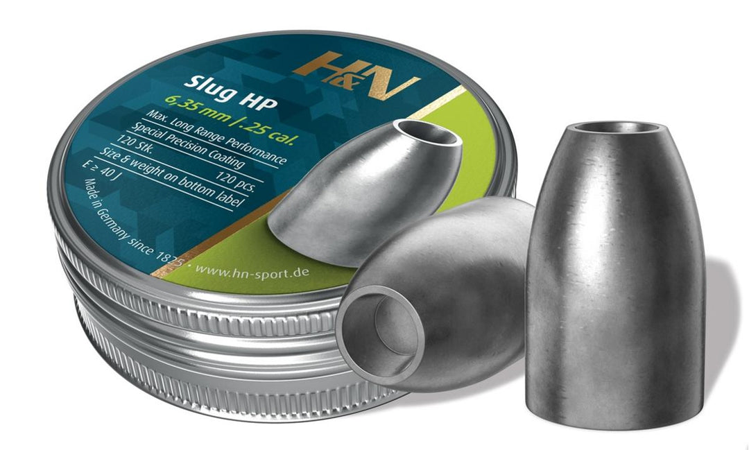 Bisley Slug HP .249 (.25 6.34mm) Pellets 28gr Tin of 120 by H&N