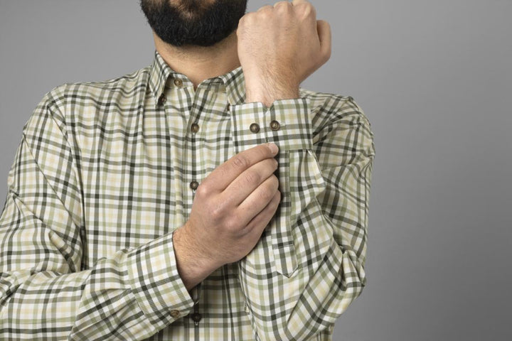 Härkila Milford Shirt Beech Green Check | Cotton Hunting Shirt