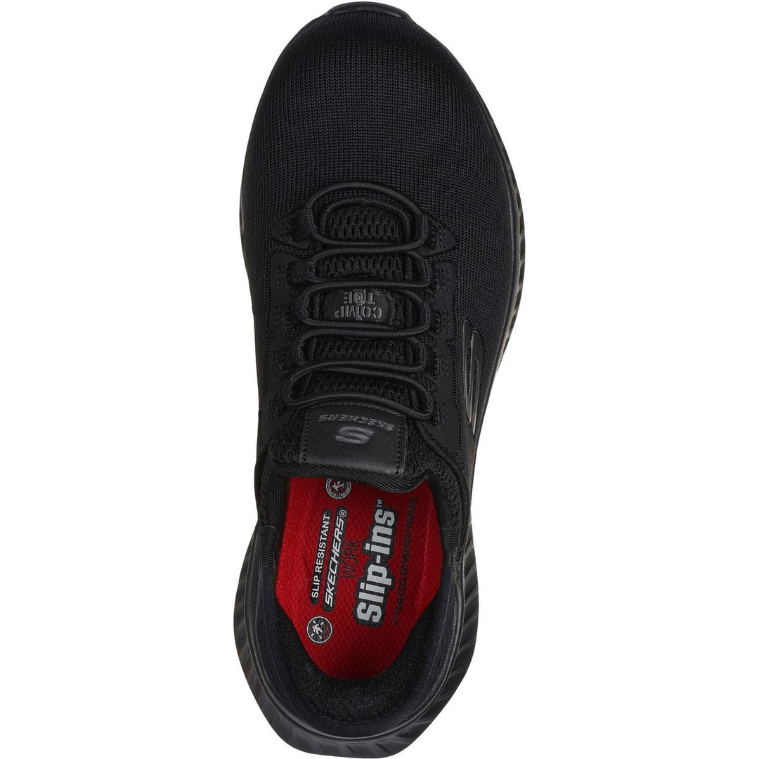 Skechers Workwear Tilido Ombray Safety Trainers Black - Exclusive Heel Pillow holds your foot securely in place, Air-Cooled Memory Foam cushioned comfort insole