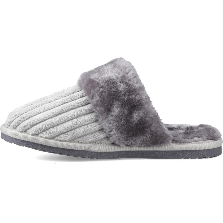 Arianna Cord Slipper Grey