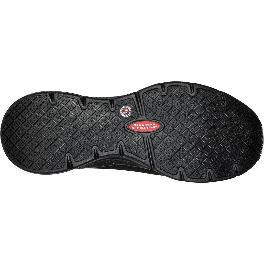 Skechers Workwear Arch Fit Sr Ringstap Safety Trainer Black - Podiatrist-designed shape developed with 20 years of data and 120,000 unweighted foot scans, Removable insole helps mould to your reduce shock increase weight dispersion