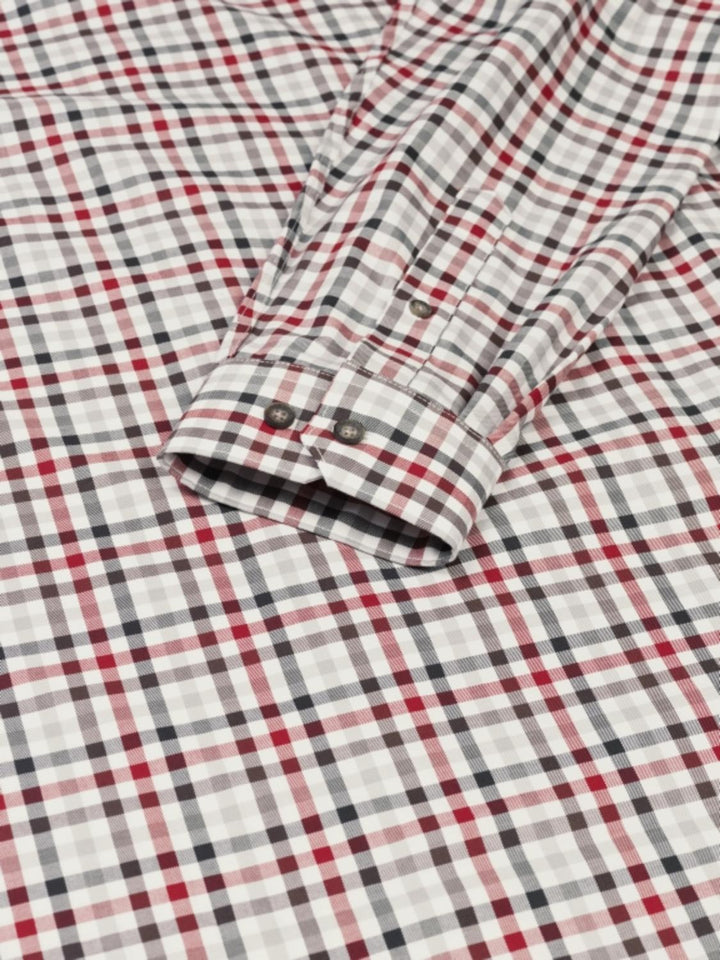 Harkila Milford shirt Jester red check - Chest pocket with button, Button under