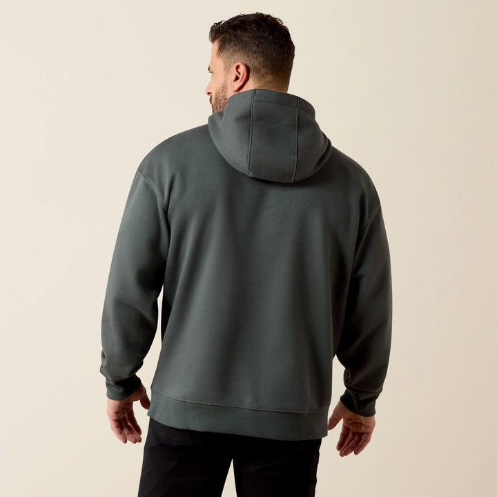 Ariat Mens Rebar Workman Graphic Hoodie Stlgrn/blk – view 2