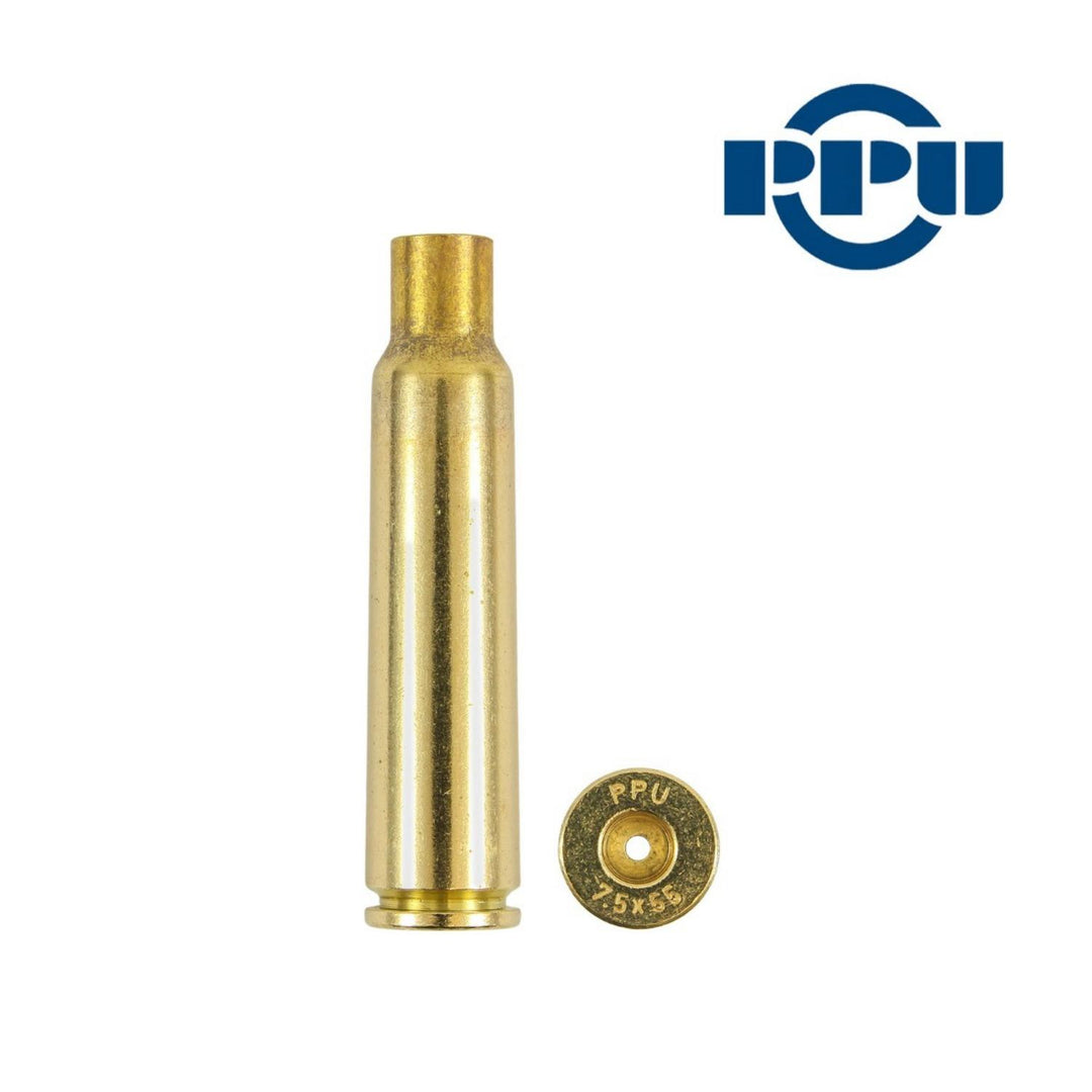 PPU Prvi Partizan 7.5 x 55 Swiss Brass Cases, Pack of 100