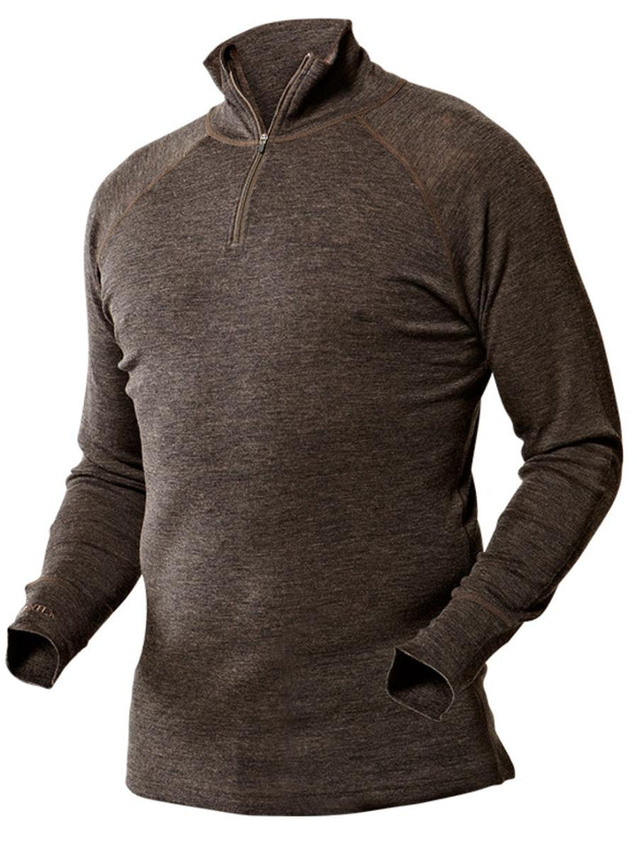 Harkila Base All Season Merino Half-Zip Shirt Shadow Brown
