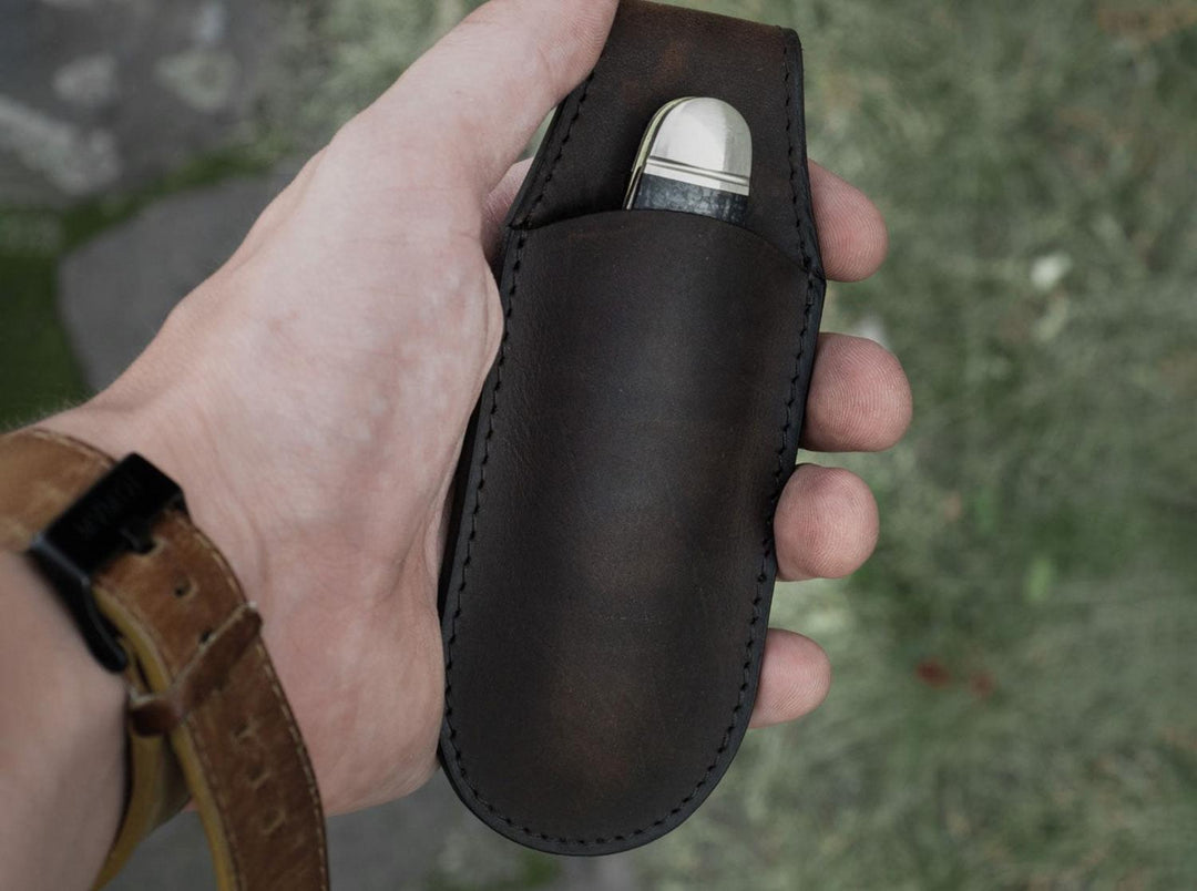 Böker Magnetic Leather Pouch Brown Large