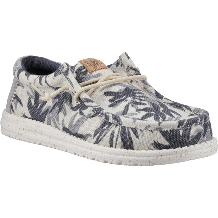 HEYDUDE Wally Palm Jute Shoes Egret/Cloud Blue