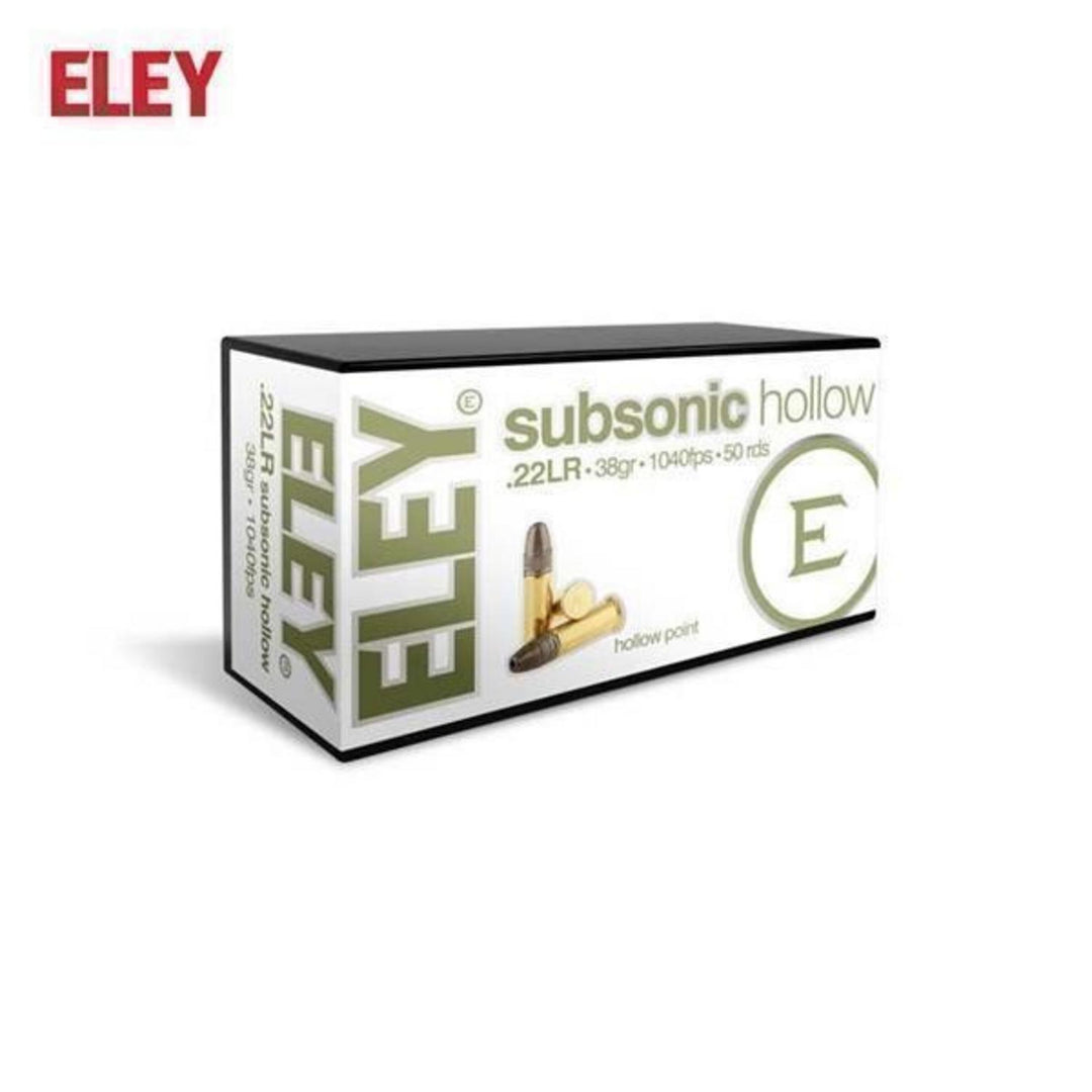 Eley Subsonic Hollow Point .22LR 38gr Rimfire Ammo, 100 Rounds