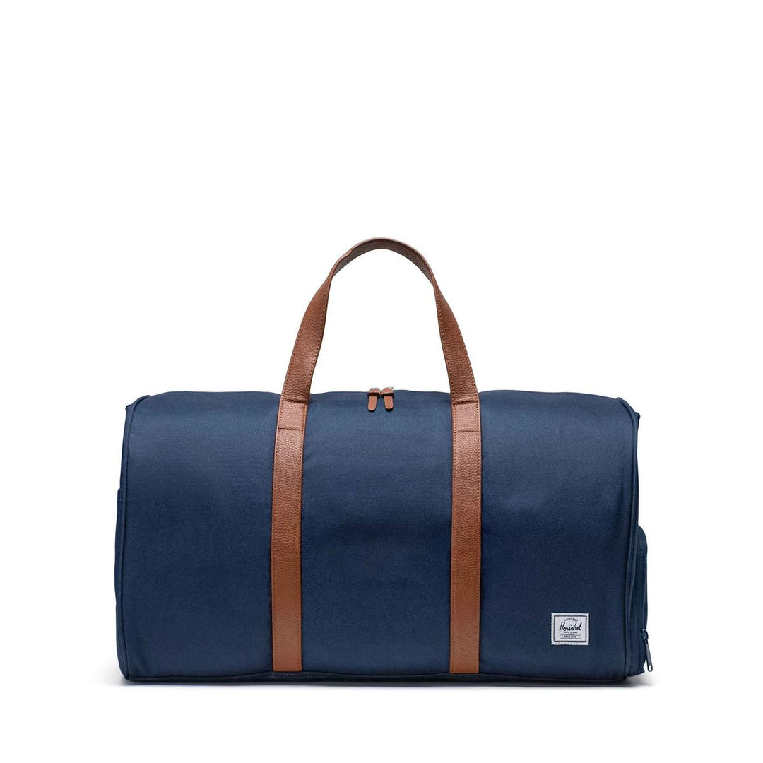 Herschel Bags Novel Duffle Navy - Tonal stripe EcoSystem Liner made from 100% recycled post-consumer water bottles, Waterproof zippered closure protects your essentials