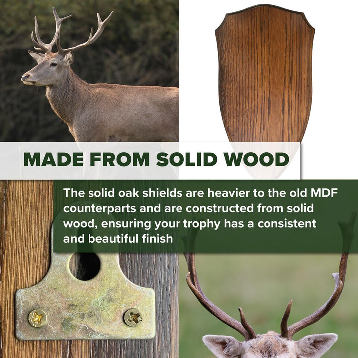 BushWear Solid Oak Small Stag Shield 9"x16.5"