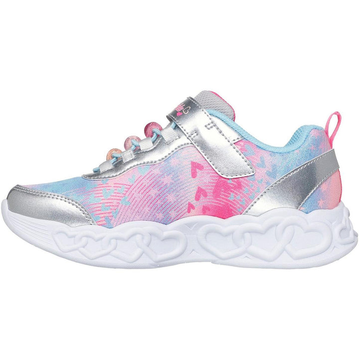 Skechers Infinite Heart Lights Heart Jewels Trainer Silver/M