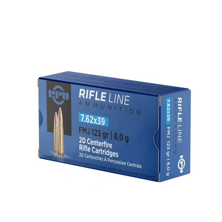 PPU Prvi Partizan 7.62x39 123gr FMJ Rifle Ammo, 20 Rounds