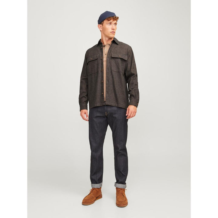 Jack & Jones Raymond Melange Long Sleeve Shirt Slate Black