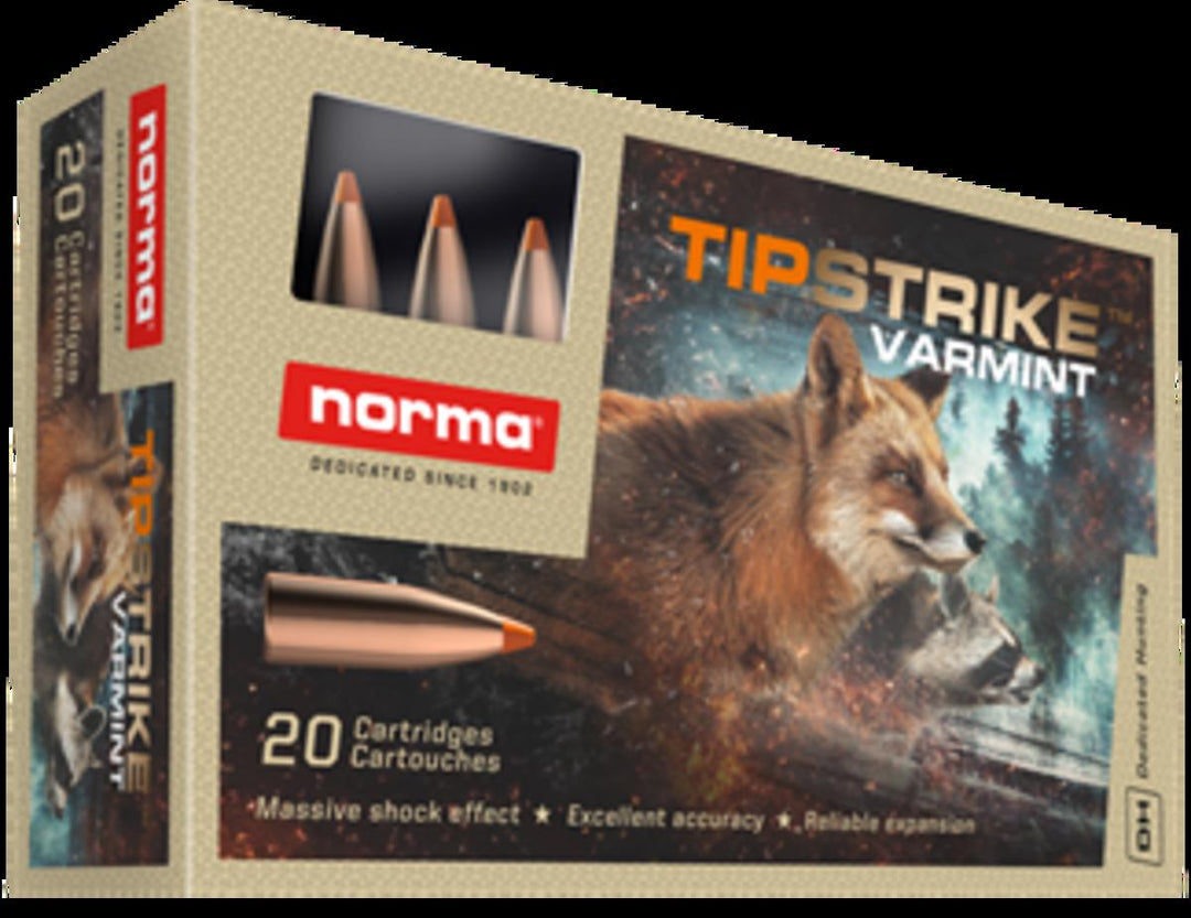 .22-250 Tipstrike 55gr 20pk Ammo