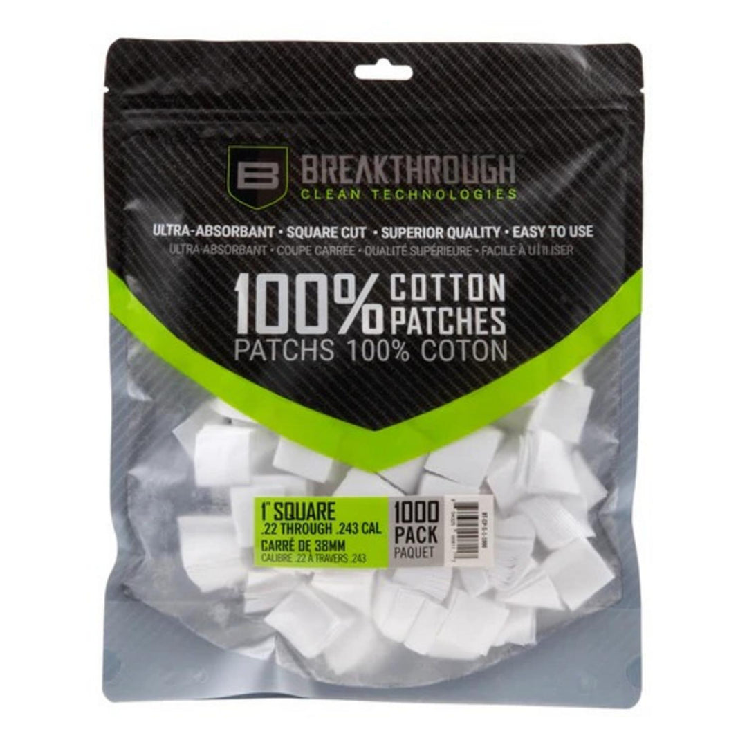 Breakthrough Clean Cotton Patches 1" .22-.243 Cal (1,000)
