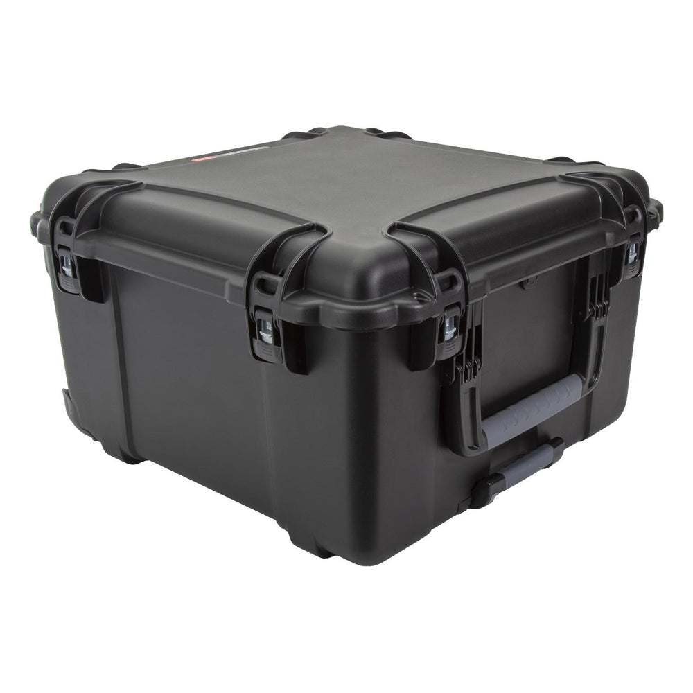 NANUK 970 hard case closed, three-quarter view showing the deep body, PowerClaw latches and moulded handle.