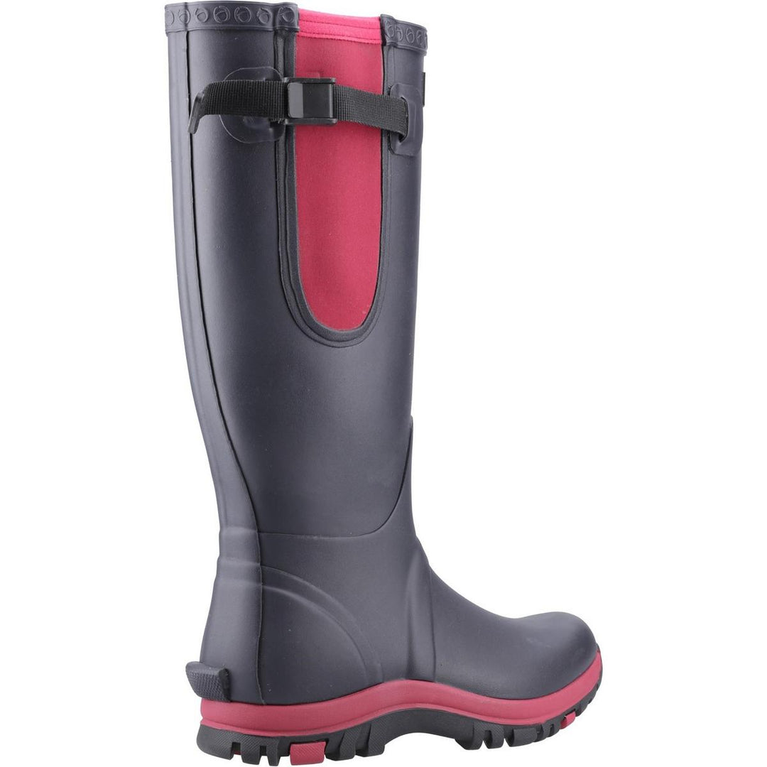 Cotswold Milton Adjustable Wellington Boot Navy/Pink – view 2