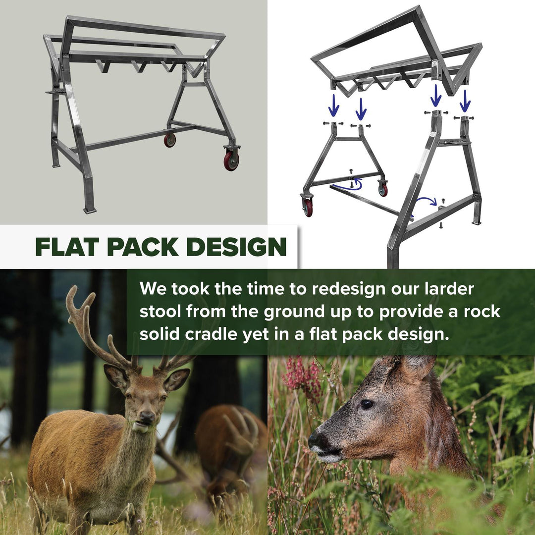 Fixed Larder Stool with wheels