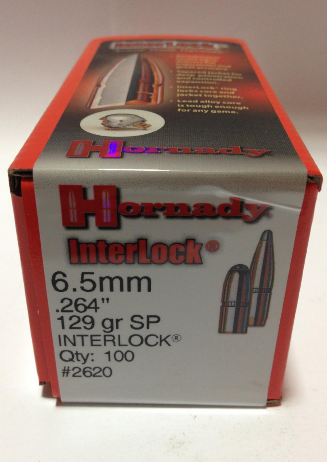 Hornady 6.5mm .264 129 gr SP - Box of 100, Cartridge: 0