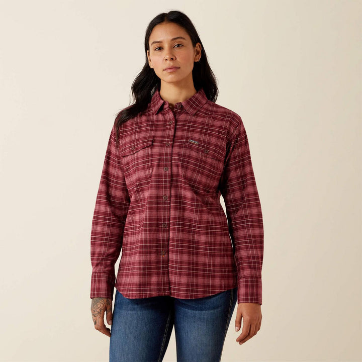 Ariat Ladies Rebar Flannel Dur Long Sleeve Work Shirt