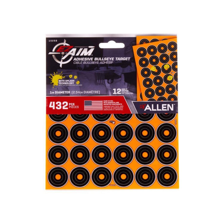Allen EZ Aim Adhesive Splash 1 Inch Bullseye 432 Pieces