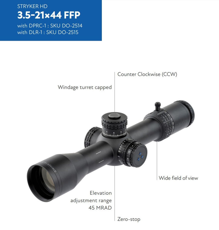 Delta Optical Stryker HD 3.5-21x44 FFP Rifle Scope