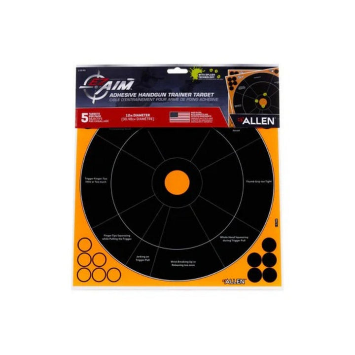 Allen EZ Aim Adhesive Splash 12x12 Handgun Trainer Target 5 Pack