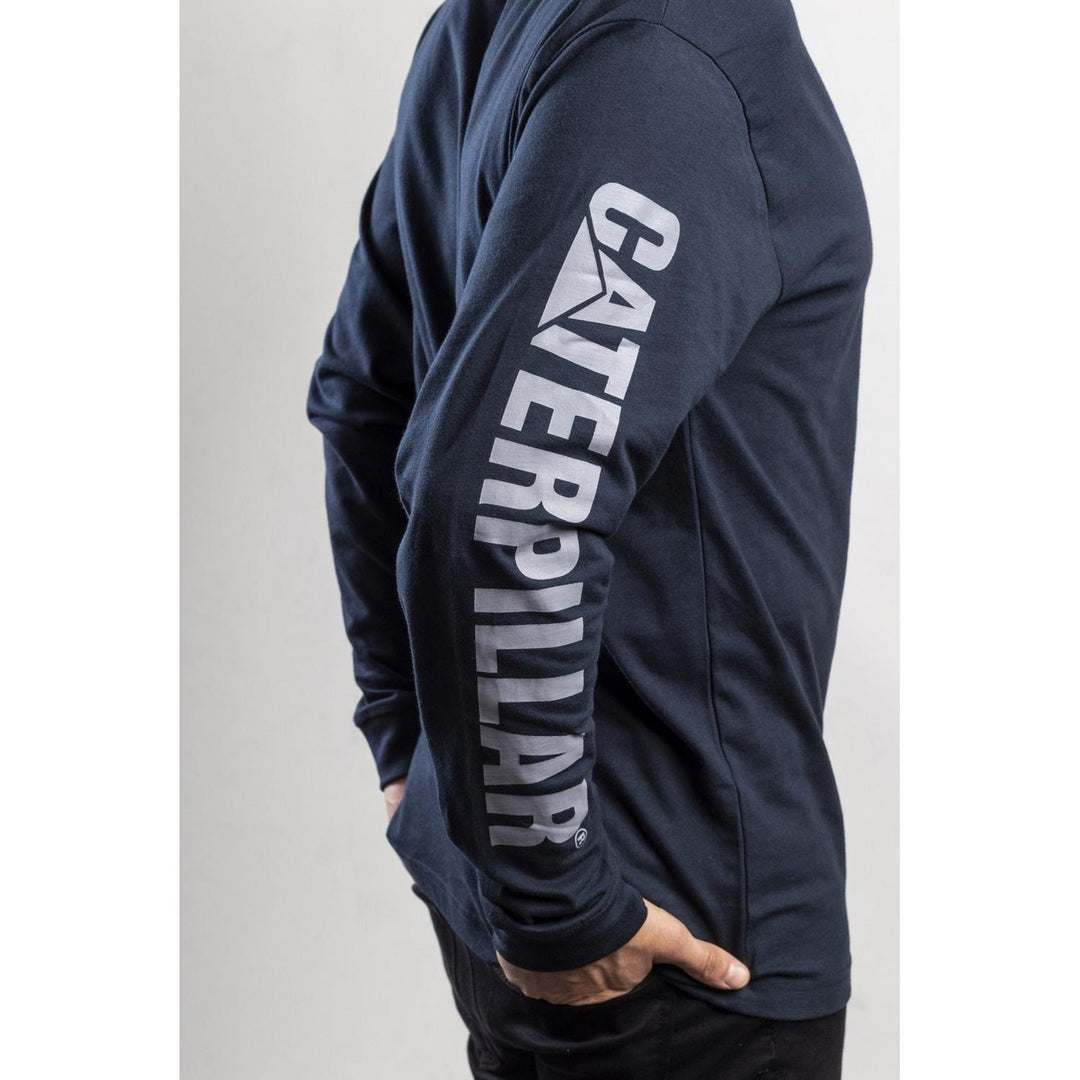 Caterpillar Trademark Banner Long Sleeve T-Shirt Dark