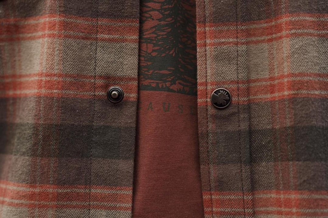 Harkila Aivak L/S shirt Autumn orange check