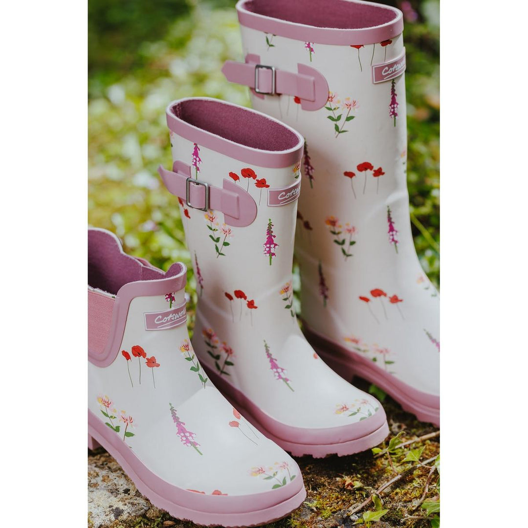 Cotswold Wildflower Ankle Wellingtons Pink