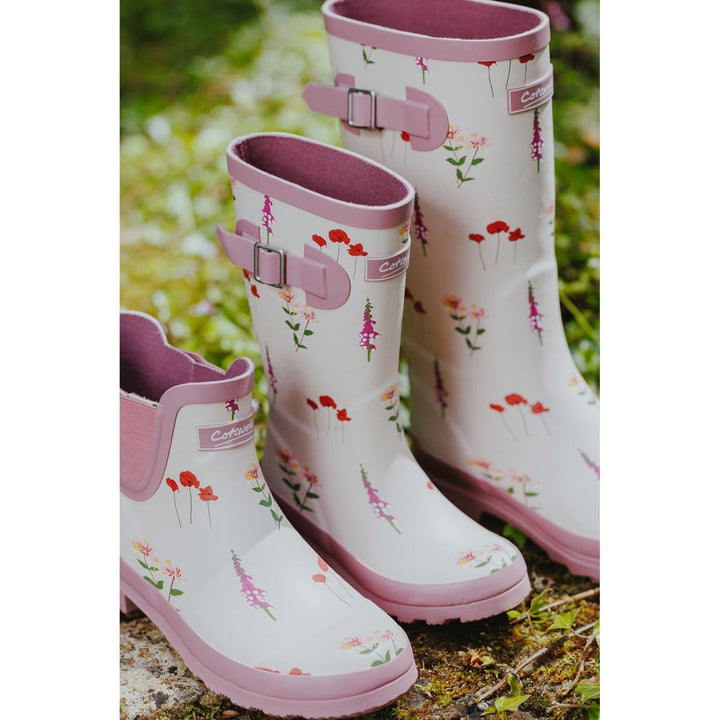 Cotswold Wildflower Ankle Wellingtons Pink