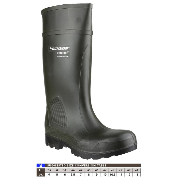 Dunlop Purofort Professional Full Safety Wellington Green