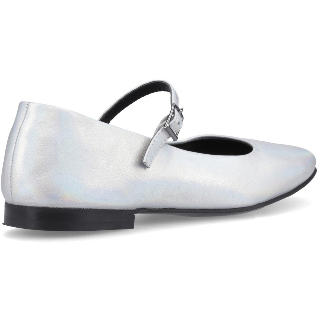 Pasha Leather Ballerina Silver