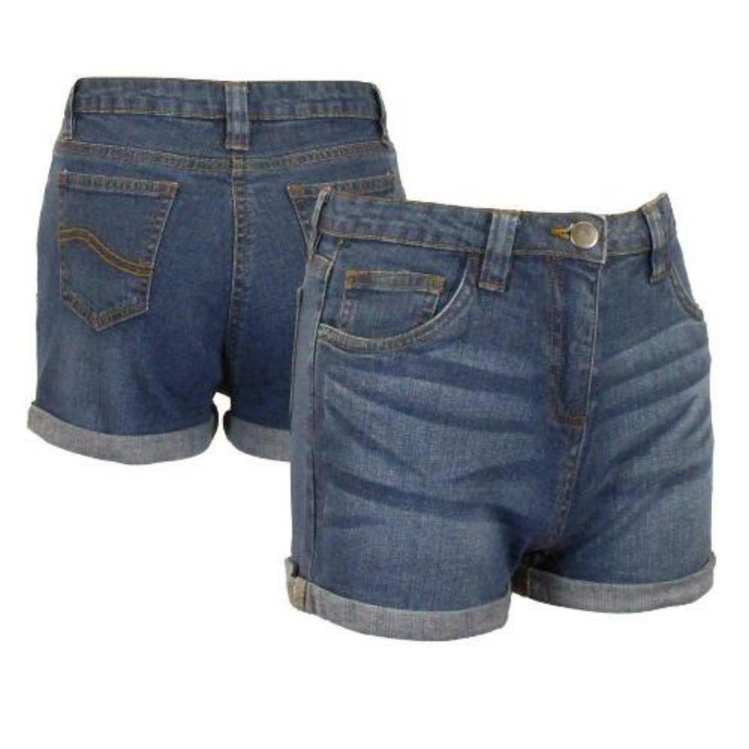 ek Wholesale Girls Denim Shorts Rolled Hem
