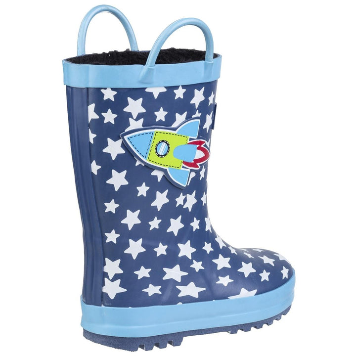 Cotswold Sprinkle Junior Wellington Boot Dark Blue &