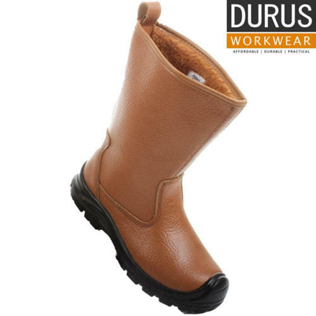 Game Durus Workwear Steel Toe Cap Fur Lined Rigger Boot SBU01 - and protective midsole, Leather upper triple stitched for extra strength