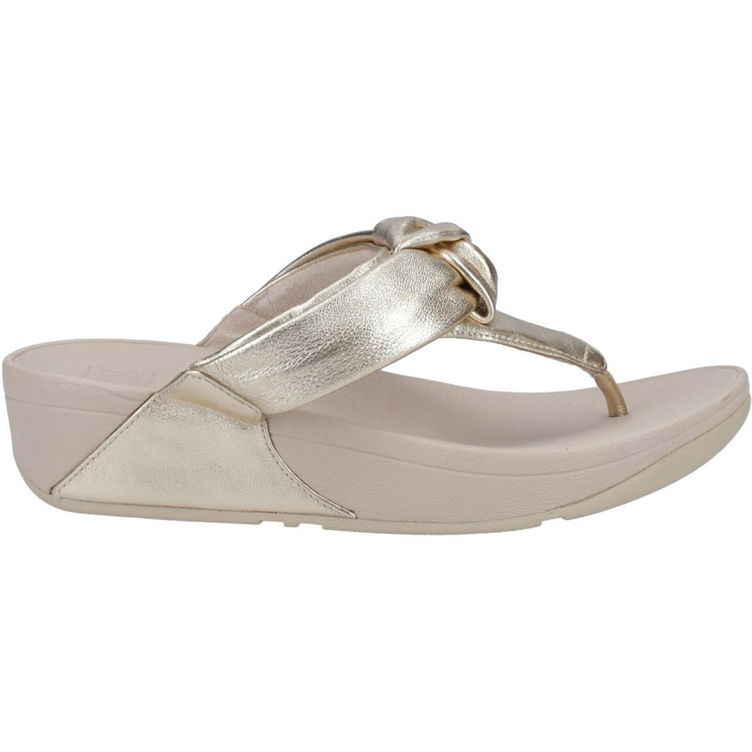Fitflop Lulu Padded Knot Toe Post Sandals Platino